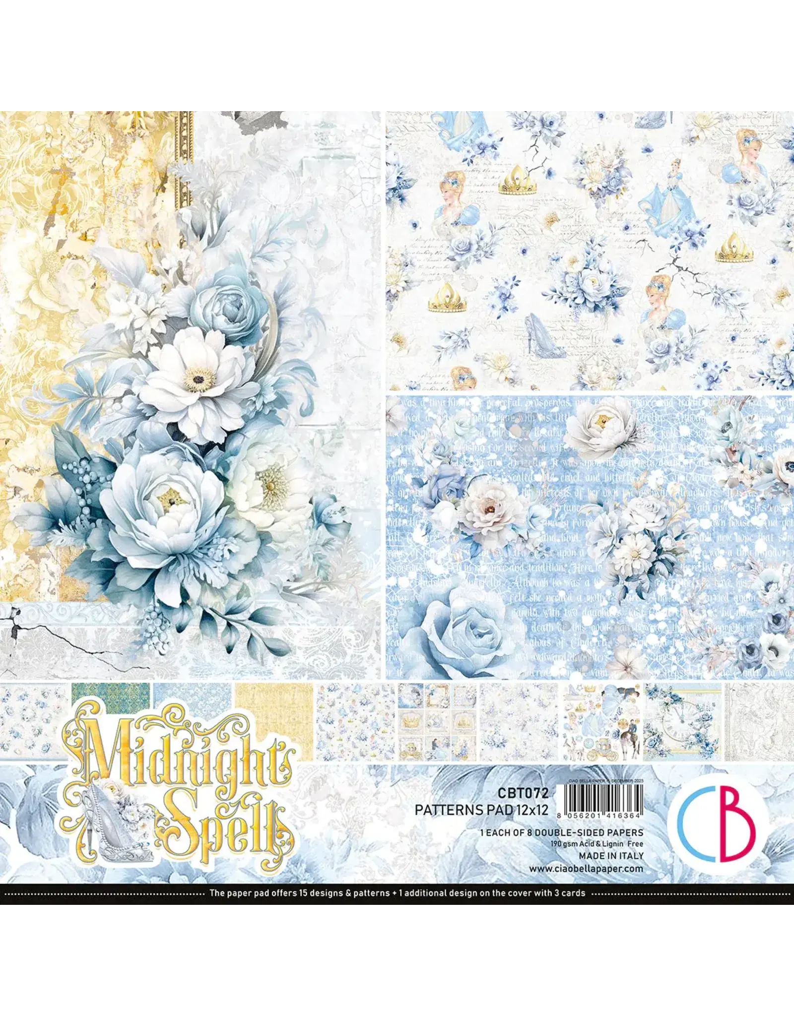 CIAO BELLA CIAO BELLA MIDNIGHT SPELL 12x12 PATTERNS PAD 8 SHEETS