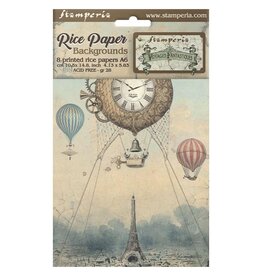 STAMPERIA STAMPERIA VOYAGES FANTASTIQUES ASSORTED A6 RICE PAPER DECOUPAGE BACKGROUNDS 10.5X14.8CM 8/PK
