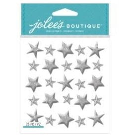 JOLEE’S JOLEES 3D SILVER STARS REPEAT STICKERS 25 PK