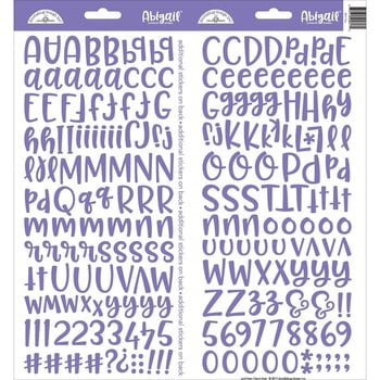 DOODLEBUG DESIGN DOODLEBUG DESIGN ABIGAIL FONT LILAC ALPHA 6x13 CARDSTOCK STICKERS 2/PK