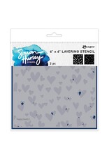 RANGER RANGER SIMON HURLEY CREATE HAPPY HEARTS 6x6 LAYERING STENCIL SET 2/PK