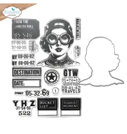 ELIZABETH CRAFT DESIGNS ELIZABETH CRAFT DESIGNS TRAVELS FROM THE PAST CLEAR STAMP AND DIE SET