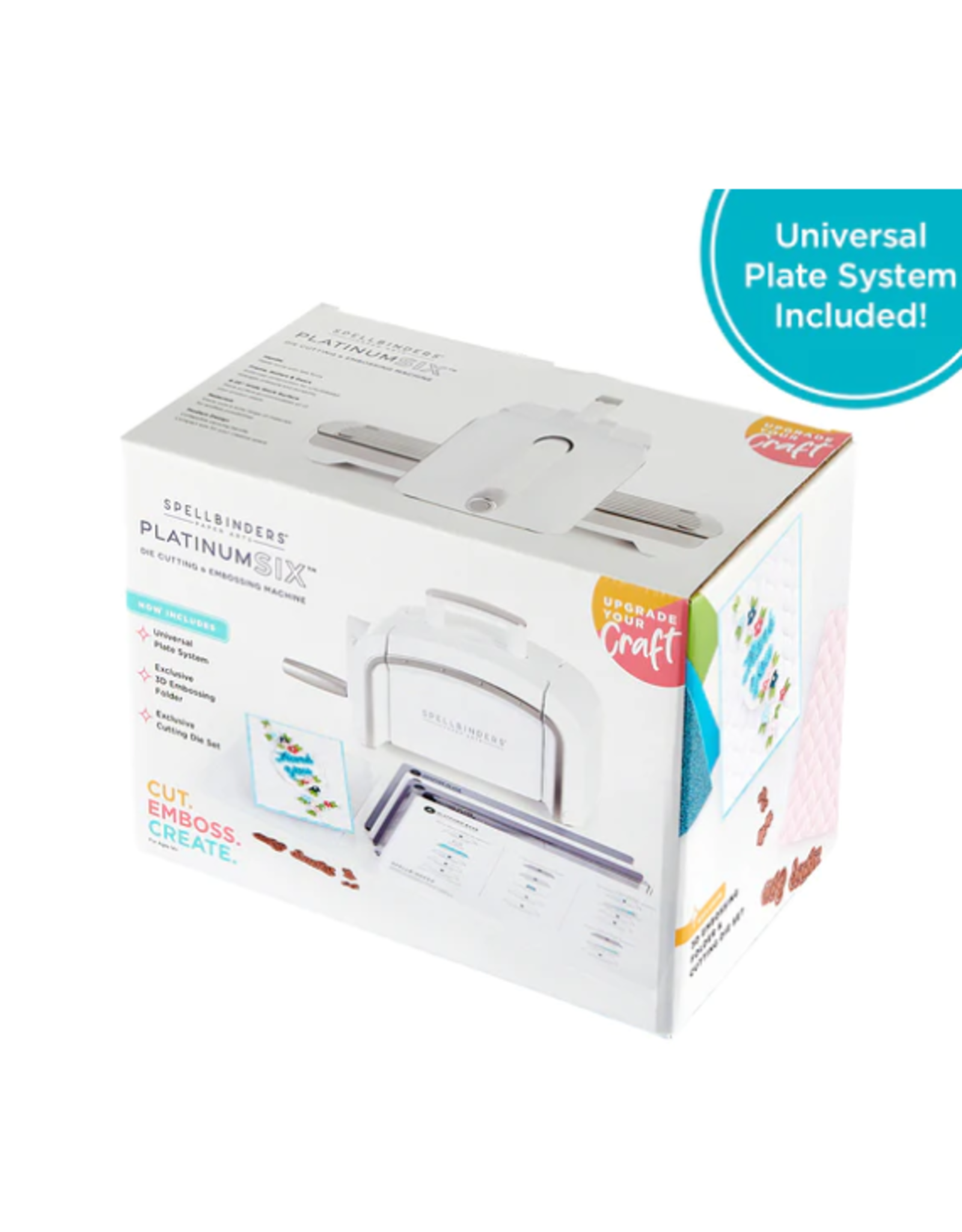 SPELLBINDERS SPELLBINDERS NEW & IMPROVED PLATINUM 6 DIE CUTTING & EMBOSSING MACHINE WITH UNIVERSAL PLATE SYSTEM