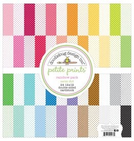 DOODLEBUG DESIGN DOODLEBUG DESIGN SWISS DOT RAINBOW PACK PETITE PRINTS 12x12 PAPER PACK 24 SHEETS