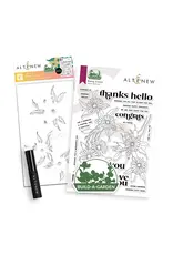 ALTENEW ALTENEW BUILD-A-GARDEN DAISY CROWN OUTLINE CLEAR STAMP AND STENCIL SET BUNDLE