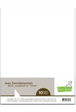 LAWN FAWN LAWN FAWN FAWNDAMENTALS WHITE 80LB. CARDSTOCK 10 SHEETS