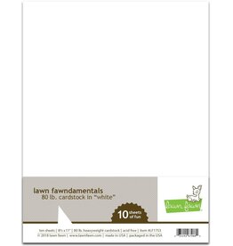 LAWN FAWN LAWN FAWN FAWNDAMENTALS WHITE 80LB. CARDSTOCK 10 SHEETS