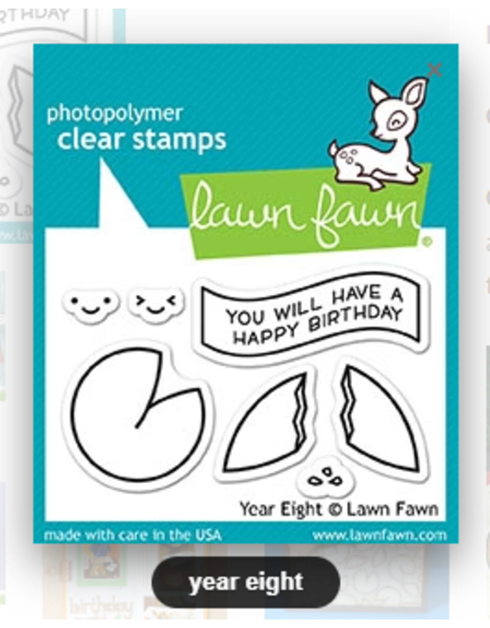 LAWN FAWN LAWN FAWN YEAR EIGHT CLEAR STAMP AND DIE SET