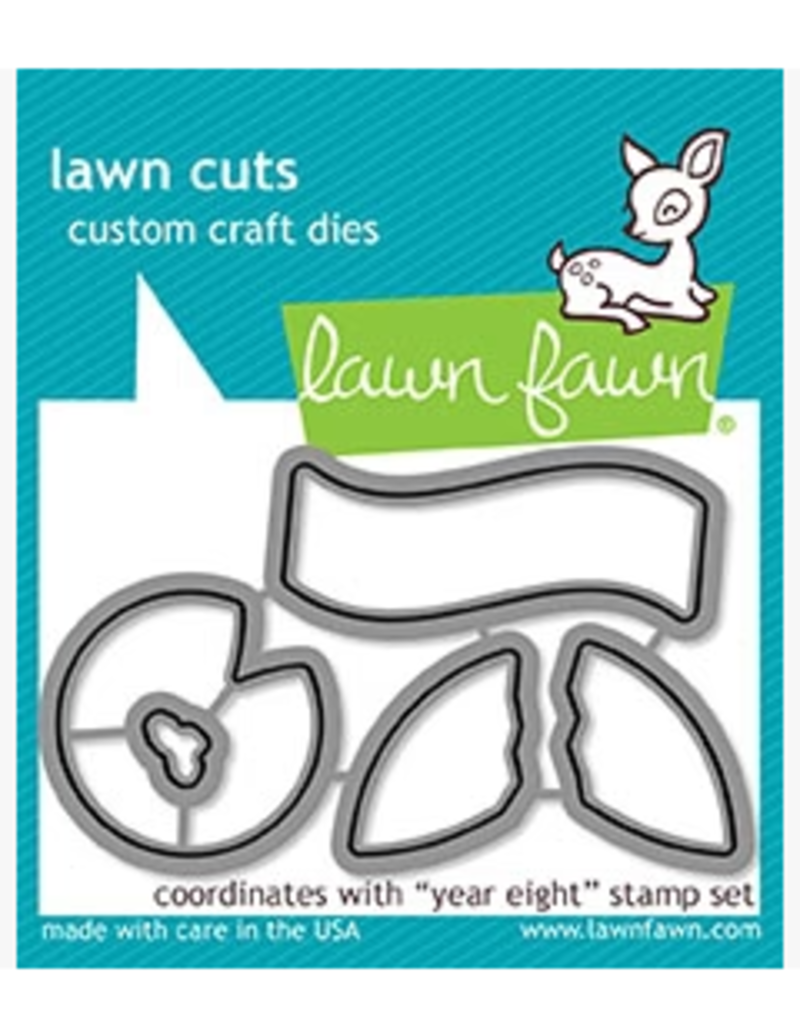 LAWN FAWN LAWN FAWN YEAR EIGHT CLEAR STAMP AND DIE SET