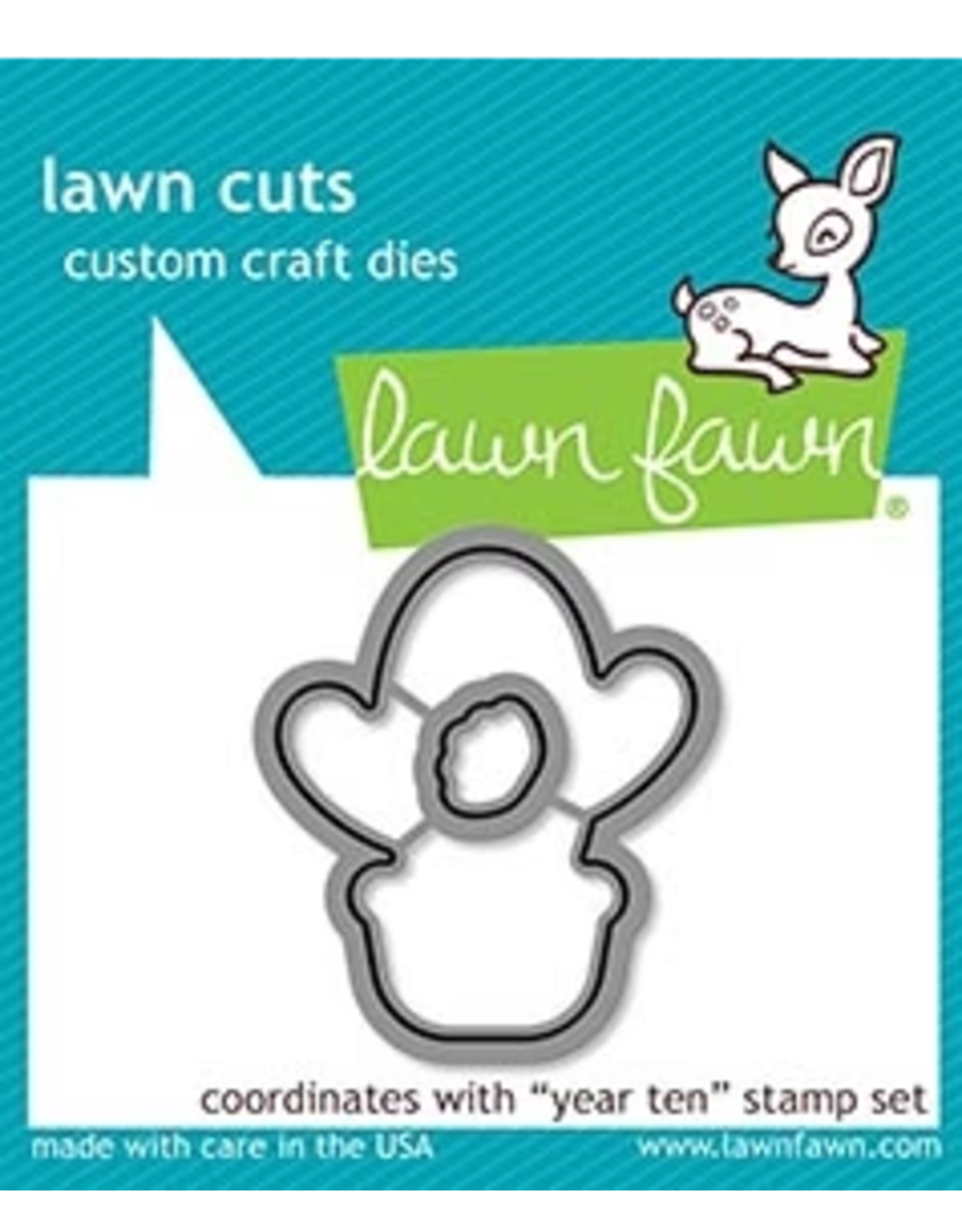 LAWN FAWN LAWN FAWN YEAR TEN CLEAR STAMP AND DIE SET