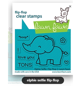 LAWN FAWN LAWN FAWN ELPHIE SELFIE FLIP-FLOP CLEAR STAMP AND DIE SET