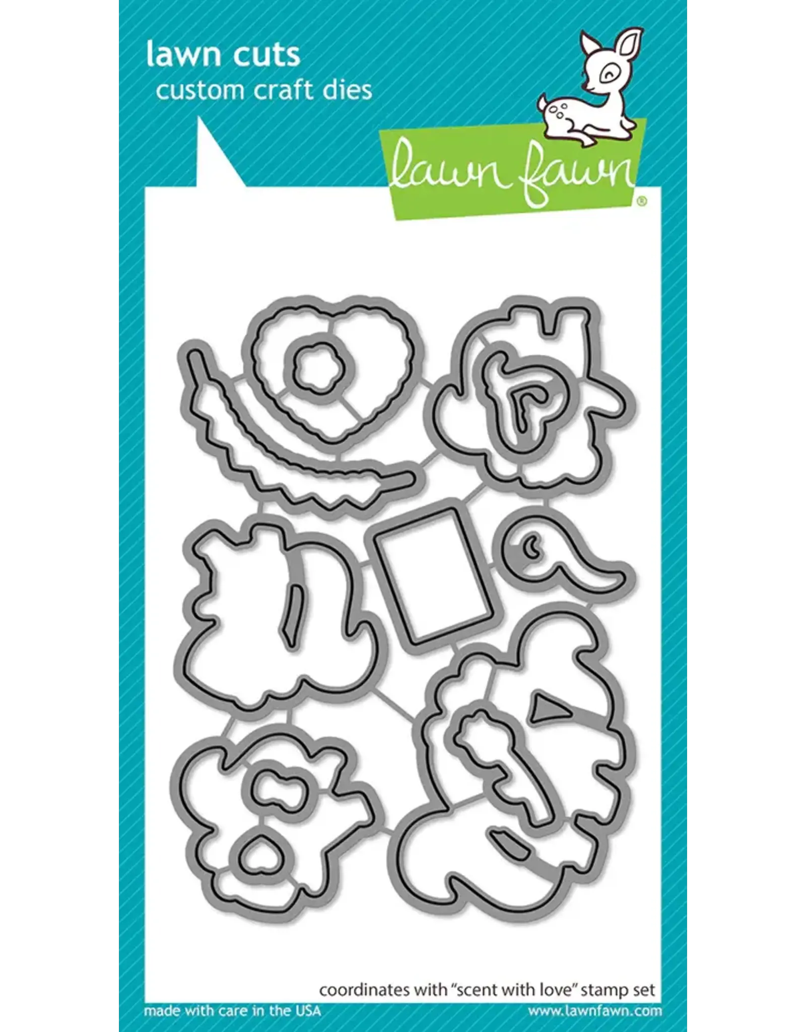 LAWN FAWN LAWN FAWN SCENT WITH LOVE CLEAR STAMP AND DIE SET