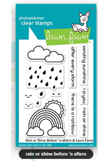 LAWN FAWN LAWN FAWN RAIN OR SHINE BEFORE 'N AFTERS CLEAR STAMP AND DIE SET