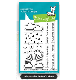 LAWN FAWN LAWN FAWN RAIN OR SHINE BEFORE 'N AFTERS CLEAR STAMP AND DIE SET