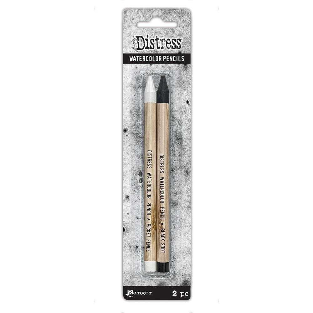 RANGER TIM HOLTZ DISTRESS WATERCOLOR PENCIL PICKET FENCE & BLACK SOOT