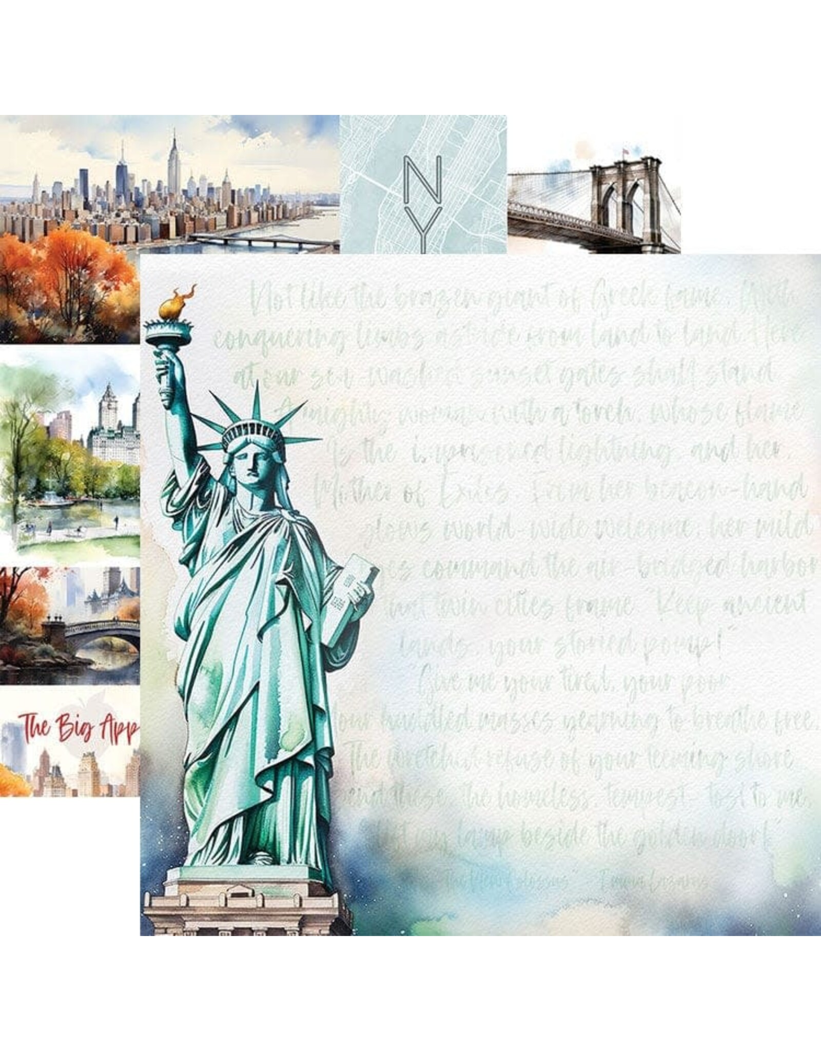 PAPER HOUSE PRODUCTIONS PAPER HOUSE LADY LIBERTY 12X12 CARDSTOCK