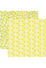 PAPER HOUSE PRODUCTIONS PAPER HOUSE YELLOW WATERCOLOR FLORAL 12x12 CARDSTOCK