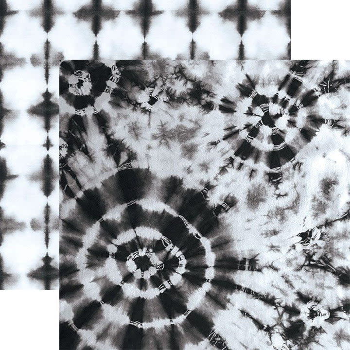 PAPER HOUSE PRODUCTIONS PAPER HOUSE BLACK WATERCOLOR TIE-DYE 12x12 CARDSTOCK
