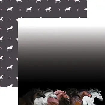 PAPER HOUSE PRODUCTIONS PAPER HOUSE GALLOPING HORSES 12x12 CARDSTOCK