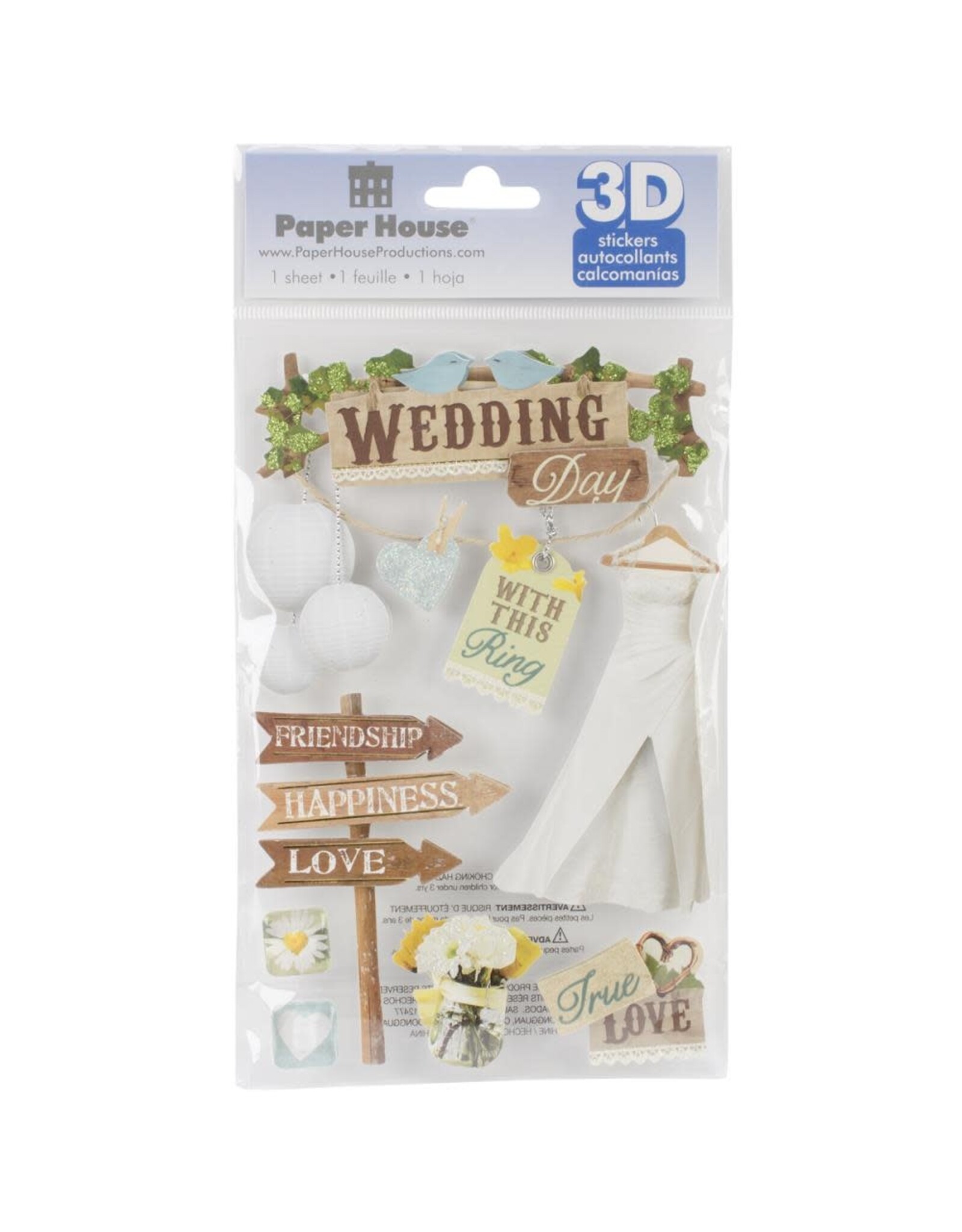 PAPER HOUSE PRODUCTIONS PAPER HOUSE WEDDING DAY 3D STICKERS