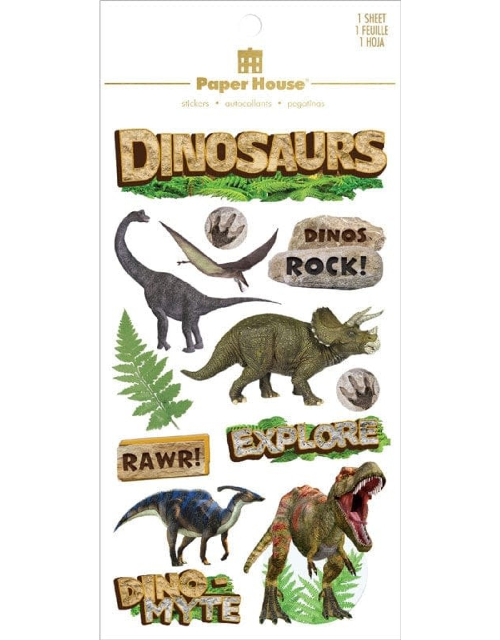 PAPER HOUSE PRODUCTIONS PAPER HOUSE DINOSAURS 3D STICKERS
