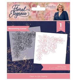 CRAFTERS COMPANION CRAFTERS COMPANION SARA DAVIES SIGNATURE COLLECTION FLORAL ELEGANCE BLOSSOMING CORNER CLEAR STAMP