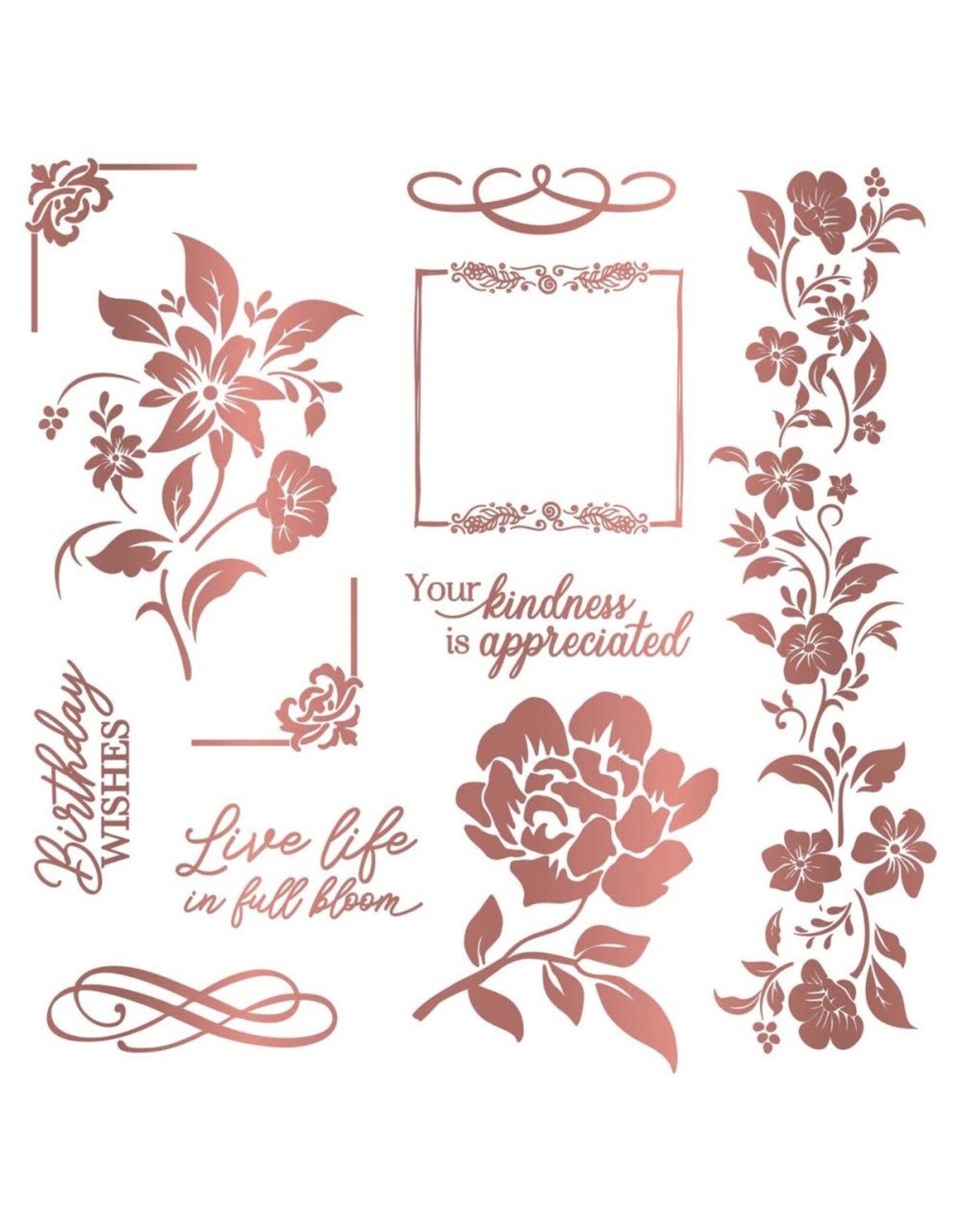 CRAFTERS COMPANION CRAFTERS COMPANION SARA DAVIES SIGNATURE COLLECTION FLORAL ELEGANCE 8x8 FOIL TRANSFERS