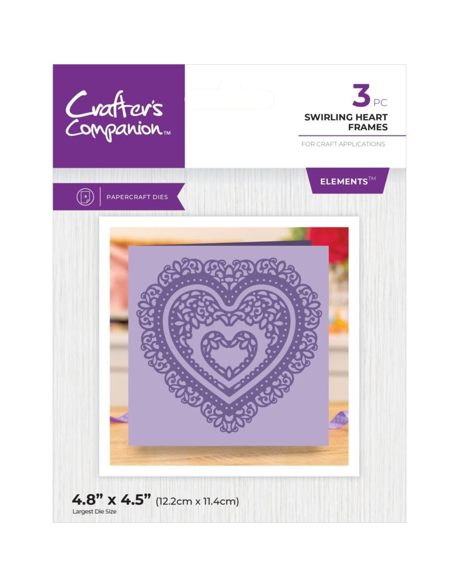 CRAFTERS COMPANION CRAFTERS COMPANION ELEMENTS SWIRLING HEART FRAMES DIE SET