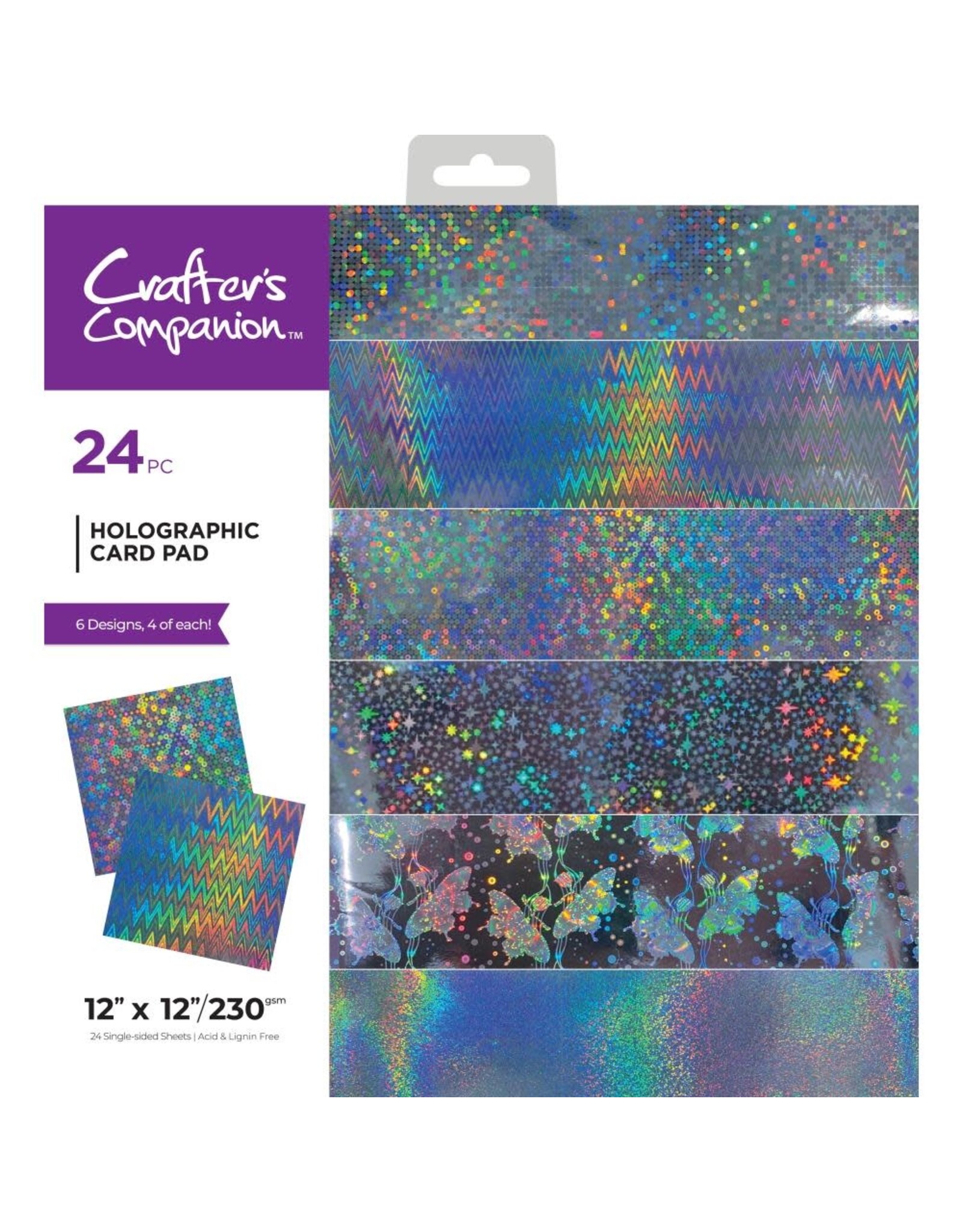 CRAFTERS COMPANION CRAFTERS COMPANION HOLOGRAPHIC 12x12 PAPER PAD