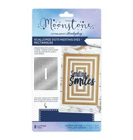 HUNKYDORY CRAFTS LTD. HUNKYDORY MOONSTONE SCALLOPED DOTS NESTING DIES - RECTANGLES DIE SET