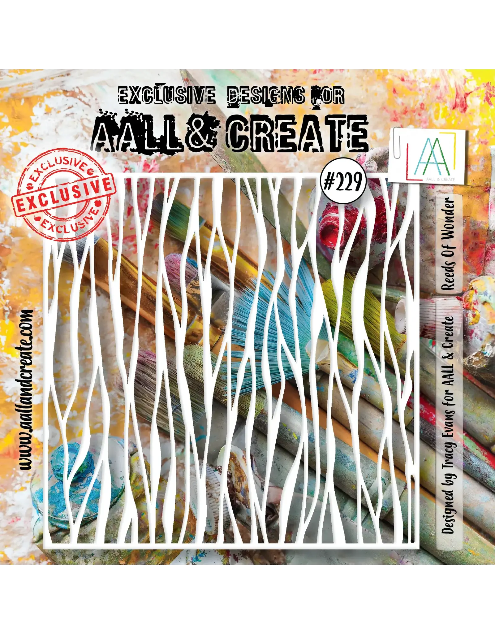 AALL & CREATE AALL & CREATE TRACY EVANS #229 REEDS OF WONDER 6x6 STENCIL