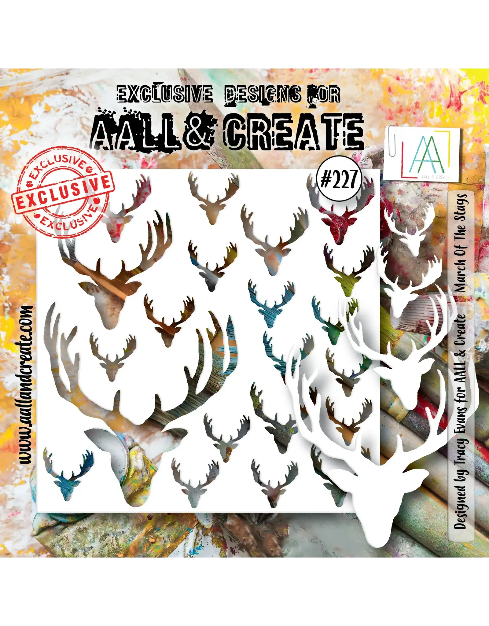 AALL & CREATE AALL & CREATE TRACY EVANS #227 MARCH OF THE STAGS 6x6 STENCIL