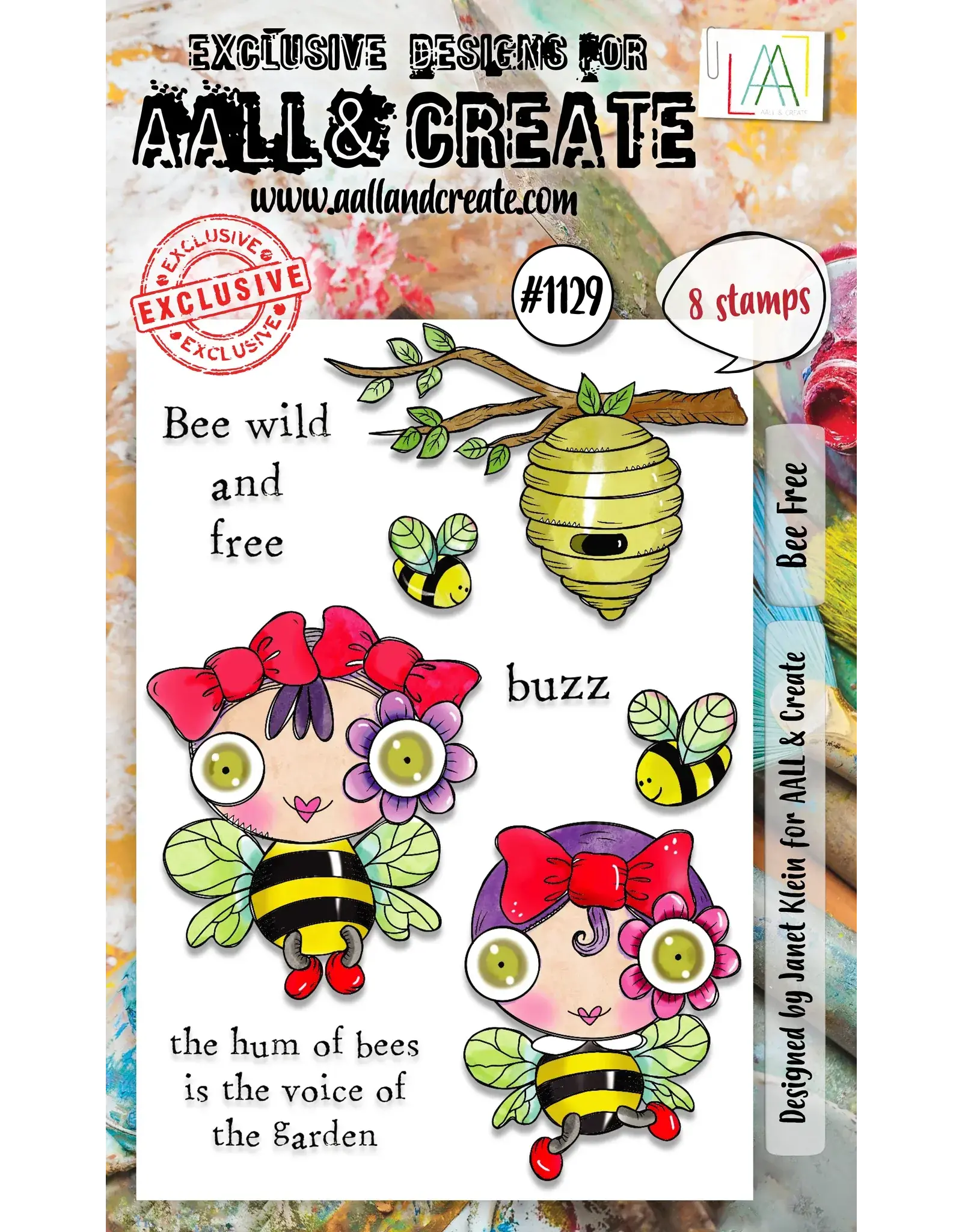 AALL & CREATE AALL & CREATE JANET KLEIN #1129 BEE FREE A6 CLEAR STAMP SET