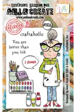 AALL & CREATE AALL & CREATE JANET KLEIN #1136 CRAFTAHOLIC DEE A7 CLEAR STAMP SET