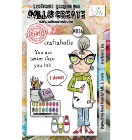 AALL & CREATE AALL & CREATE JANET KLEIN #1136 CRAFTAHOLIC DEE A7 CLEAR STAMP SET