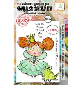 AALL & CREATE AALL & CREATE JANET KLEIN #1135 PRINCESS & FROGGY A7 CLEAR STAMP SET