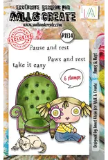AALL & CREATE AALL & CREATE JANET KLEIN #1134 PAWS & REST A7 CLEAR STAMP SET