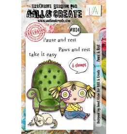 AALL & CREATE AALL & CREATE JANET KLEIN #1134 PAWS & REST A7 CLEAR STAMP SET