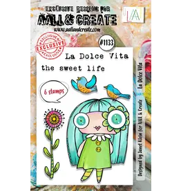 AALL & CREATE AALL & CREATE JANET KLEIN #1133 LA DOLCE VITA A7 CLEAR STAMP SET