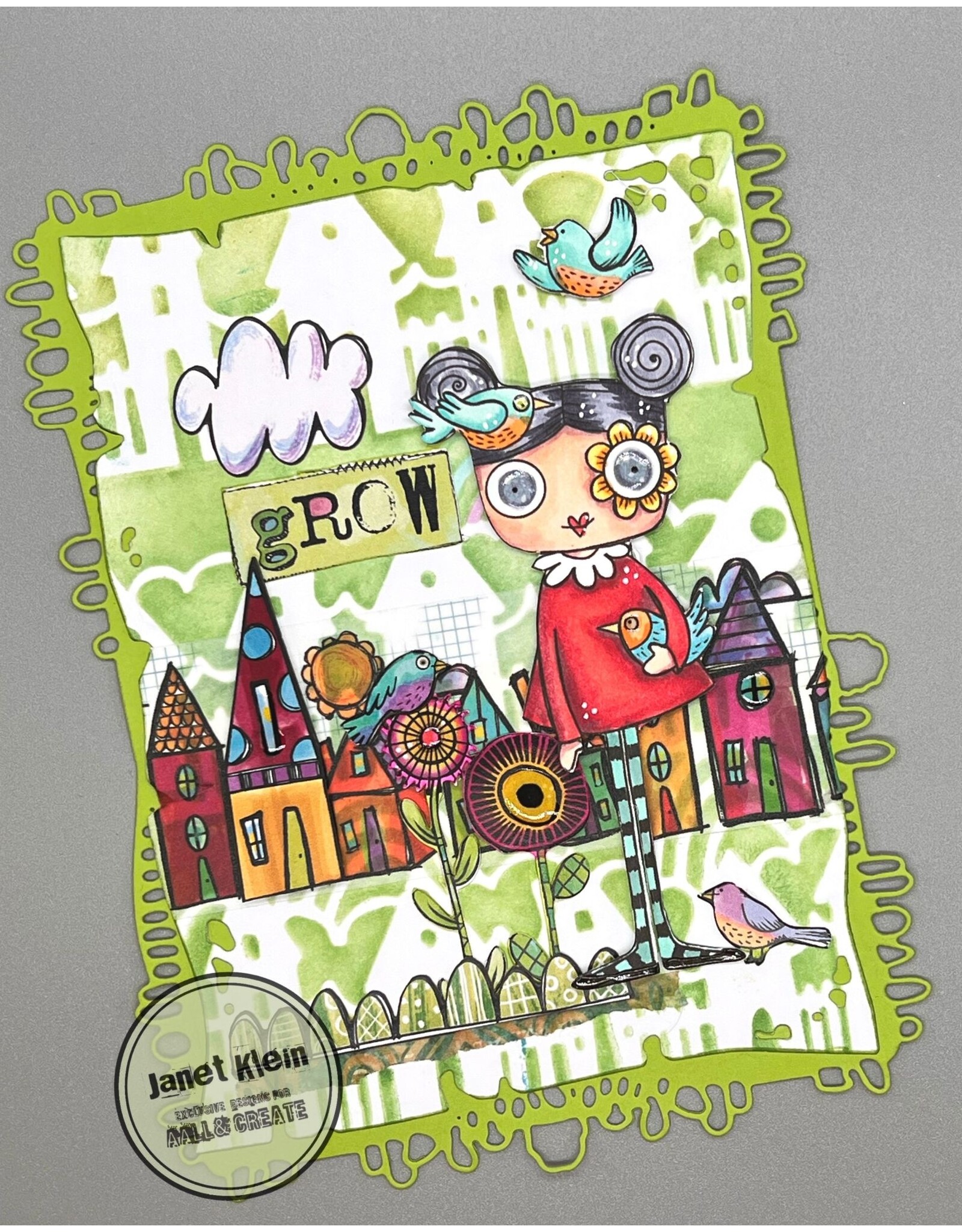 AALL & CREATE AALL & CREATE JANET KLEIN #1131 BIRDS OF A FEATHER A7 CLEAR STAMP SET