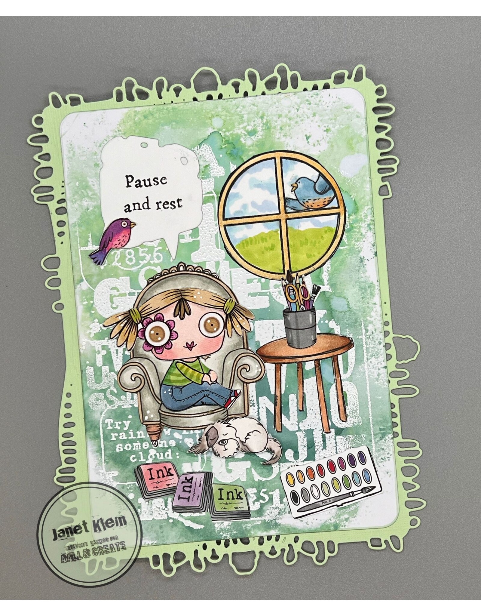 AALL & CREATE AALL & CREATE JANET KLEIN #1134 PAWS & REST A7 CLEAR STAMP SET