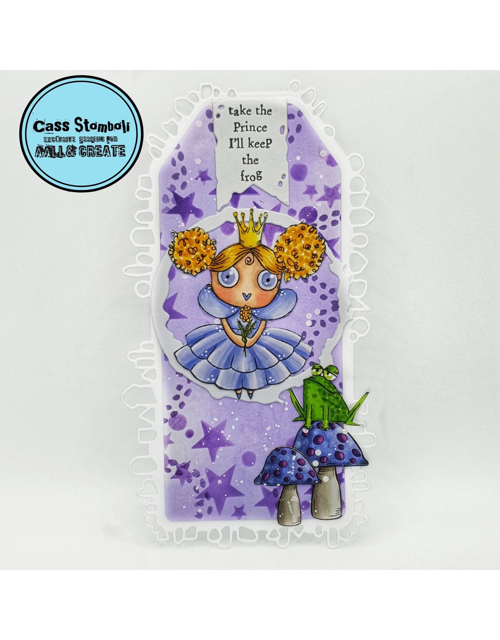 AALL & CREATE AALL & CREATE JANET KLEIN #1135 PRINCESS & FROGGY A7 CLEAR STAMP SET
