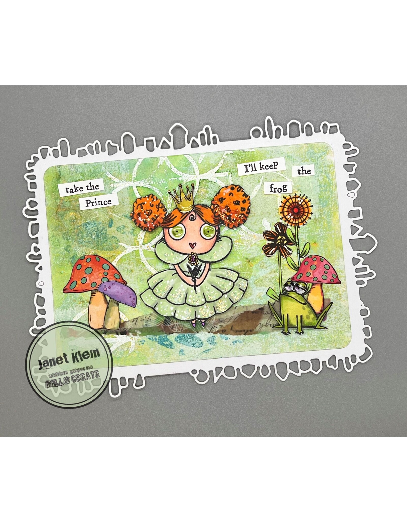 AALL & CREATE AALL & CREATE JANET KLEIN #1135 PRINCESS & FROGGY A7 CLEAR STAMP SET