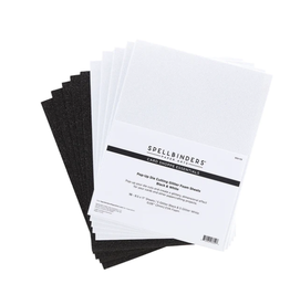 SPELLBINDERS SPELLBINDERS CARD SHOPPE ESSENTIALS BLACK & WHITE GLITTER FOAM SHEETS