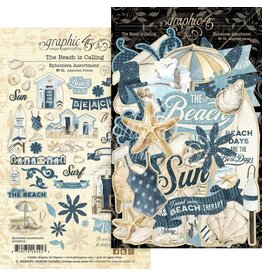 GRAPHIC 45 GRAPHIC 45 THE BEACH IS CALLING COLLECTION EPHEMERA ASSORTMENT DIE-CUTS 56/PK