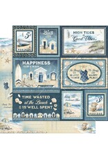 GRAPHIC 45 GRAPHIC 45 THE BEACH IS CALLING COLLECTION HIGH TIDE GOOD VIBES 12x12 CARDSTOCK