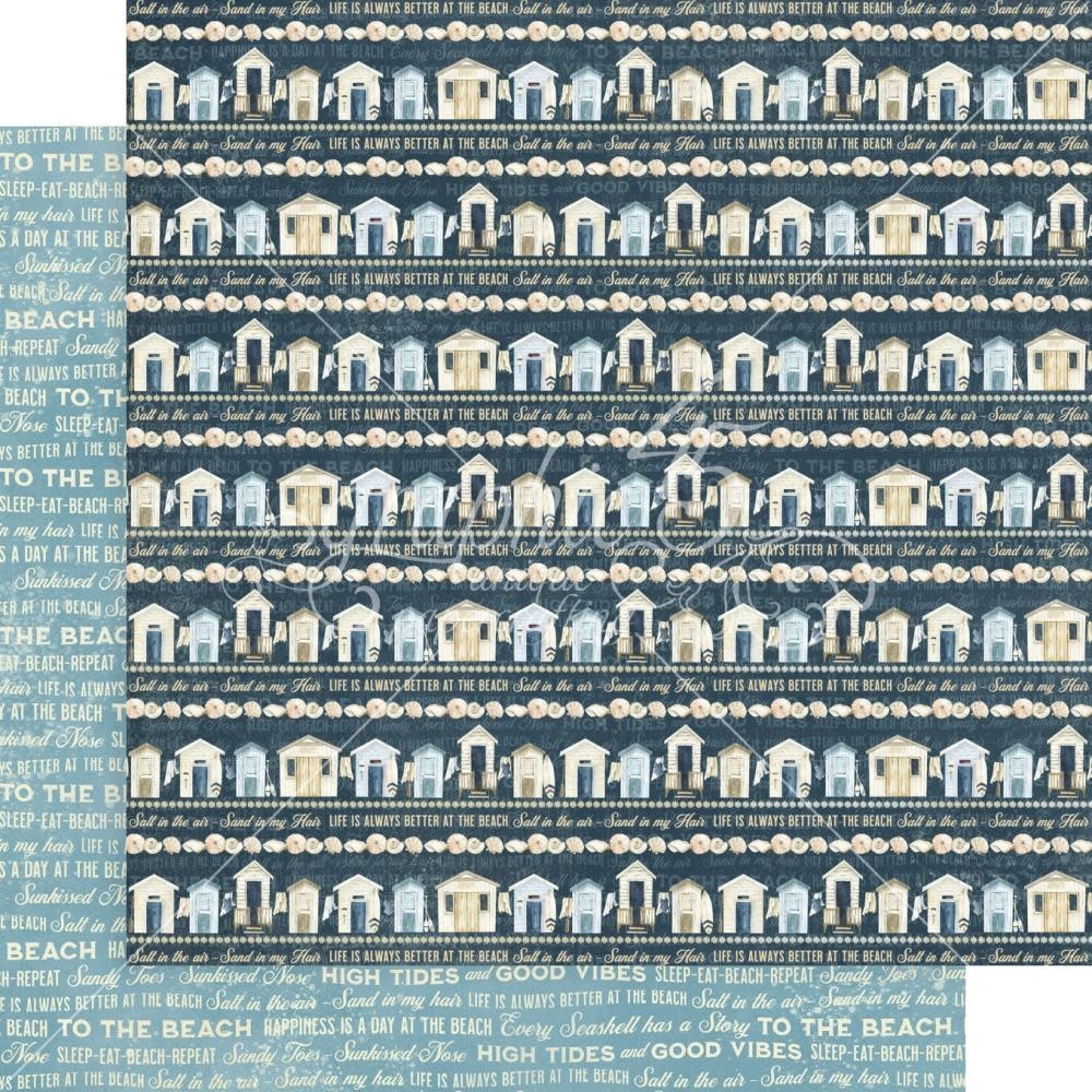 GRAPHIC 45 GRAPHIC 45 THE BEACH IS CALLING COLLECTION SLEEP-EAT-BEACH-REPEAT 12x12 CARDSTOCK