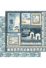 GRAPHIC 45 GRAPHIC 45 THE BEACH IS CALLING COLLECTION ENJOY THE WAVES 12x12 CARDSTOCK