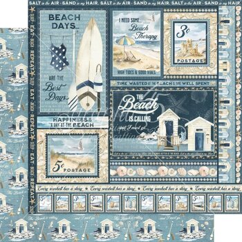 GRAPHIC 45 GRAPHIC 45 THE BEACH IS CALLING COLLECTION ENJOY THE WAVES 12x12 CARDSTOCK