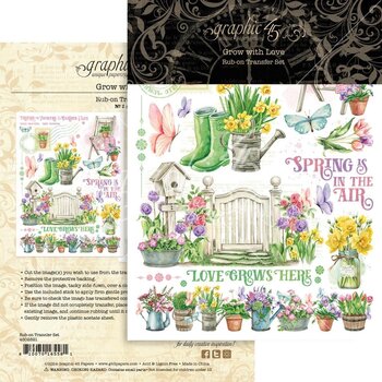 GRAPHIC 45 GRAPHIC 45 GROW WITH LOVE COLLECTION RUB-ON TRANSFER SET